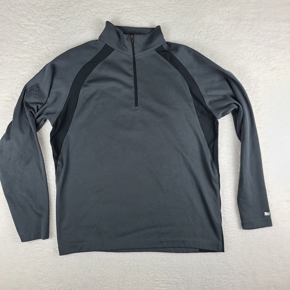 Tiger Woods Collection Sweater Mens Large Dark Gray Fit Dry Life Technologies